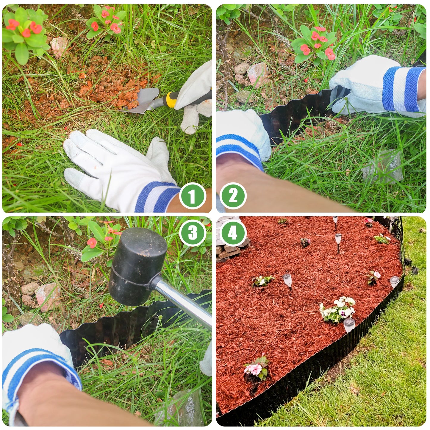 8in×20FT Corrugated Metal Garden Edging,Sturdy Lawn Edging Brooder,Landscape Edging Border for Lawn, Flower Bed,Garden and Yard