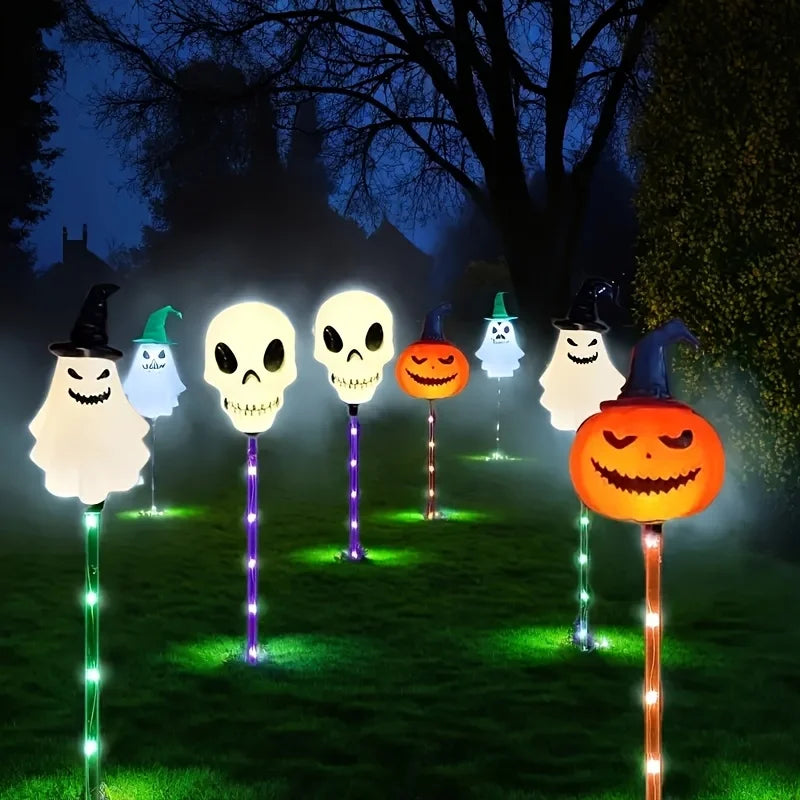 Pumpkin-shaped Halloween Garden Lamp Solar Garden Light Waterproof w/ 8 modes - for Halloween parties & outdoor decor