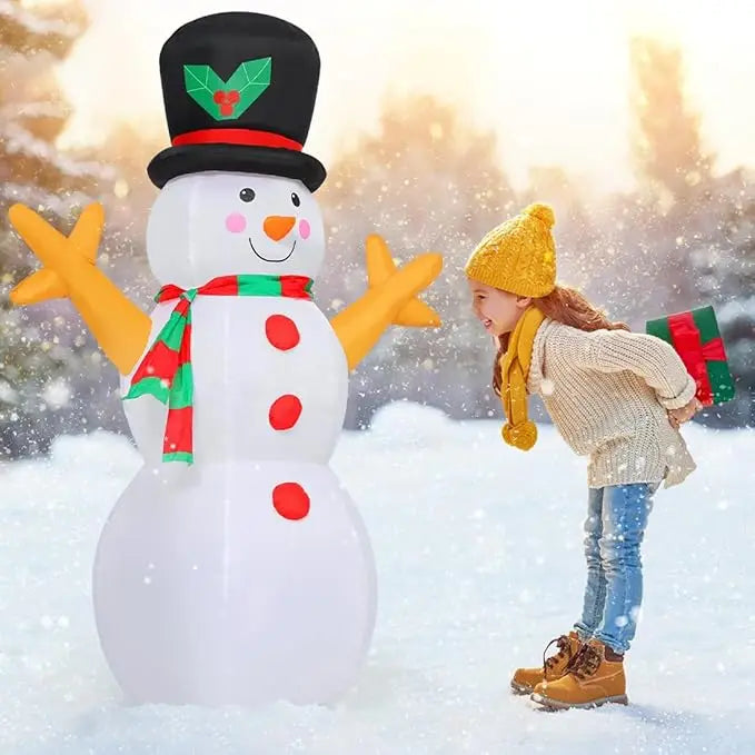 GOOSH 5 FT Christmas Snowman Inflatable Decoration Blow Up Snowman Outdoor Christmas Yard Decoration with Branch Hand Blow Up