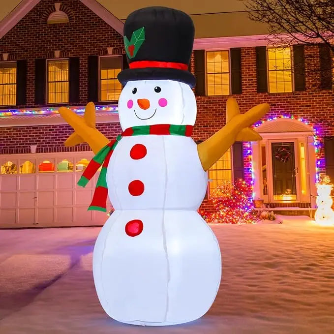 GOOSH 5 FT Christmas Snowman Inflatable Decoration Blow Up Snowman Outdoor Christmas Yard Decoration with Branch Hand Blow Up