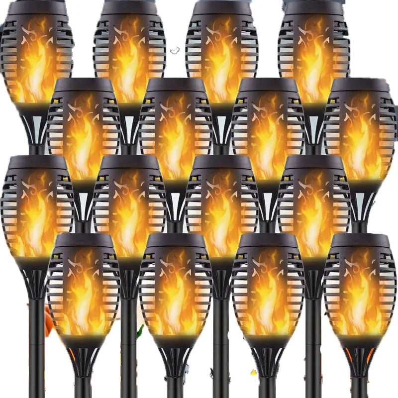 Halloween outdoor solar lights-8 pieces Flame torch lights Waterproof Paths Lawns Gardens Courtyards