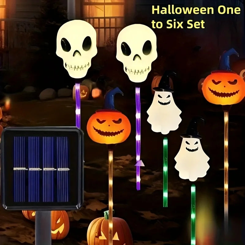 Pumpkin-shaped Halloween Garden Lamp Solar Garden Light Waterproof w/ 8 modes - for Halloween parties & outdoor decor