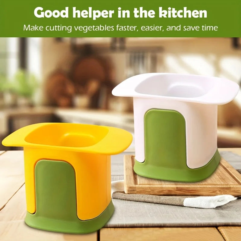 Multifunctional veggie chopper & fry maker-manual press, no batteries, quick slicing for onions, carrots, potatoes, compact & du