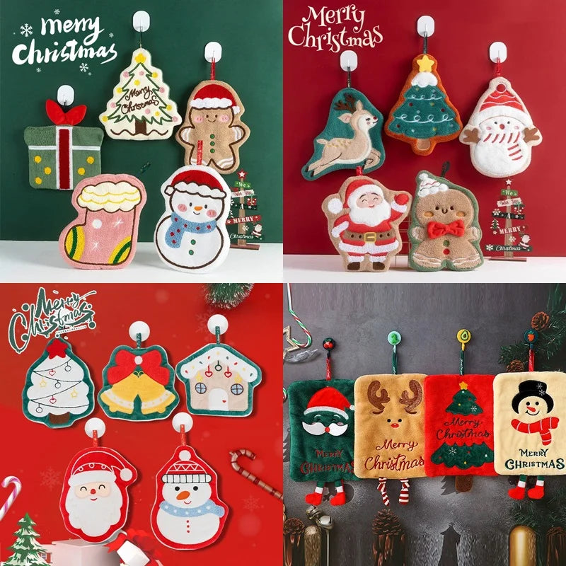 Kitchen Hand Towel Handkerchief Vegetable Hand Towel for Kitchen Bathroom Christmas Hand Towel Gifts Ababsorbent Handtowel 손수건