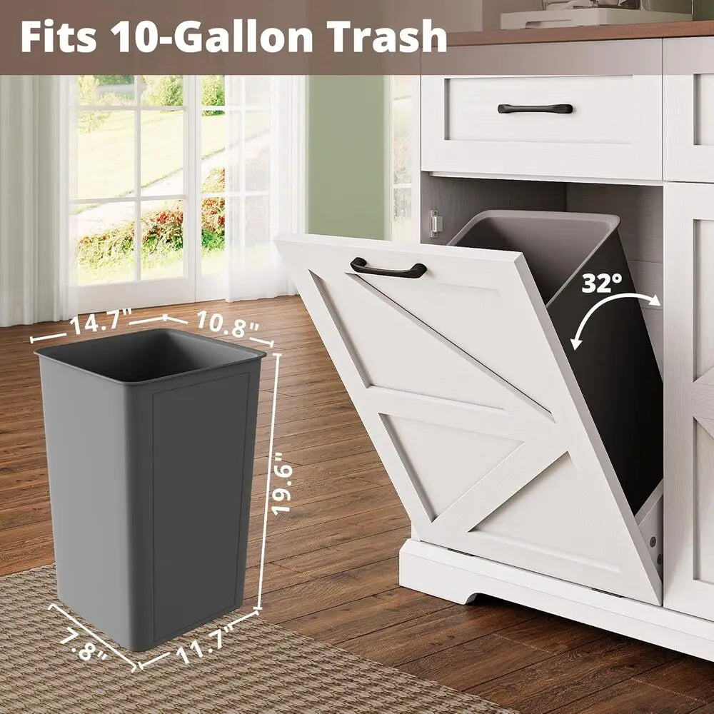 IRONCK 72" Kitchen Pantry Storage Cabinet, Farmhouse Kitchen Hutch with Microwave Stand & Charging Station, Trash Can Cabinet