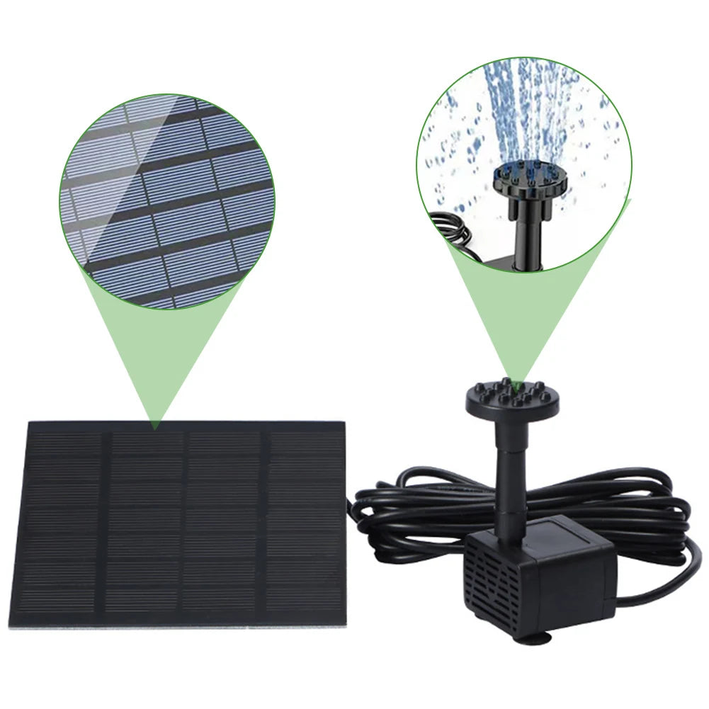Solar Water Fountain Mini Solar-Powered Fountain Floating Pool Pump Fountain for Bird Bathtub/Water Circulation Oxygenation