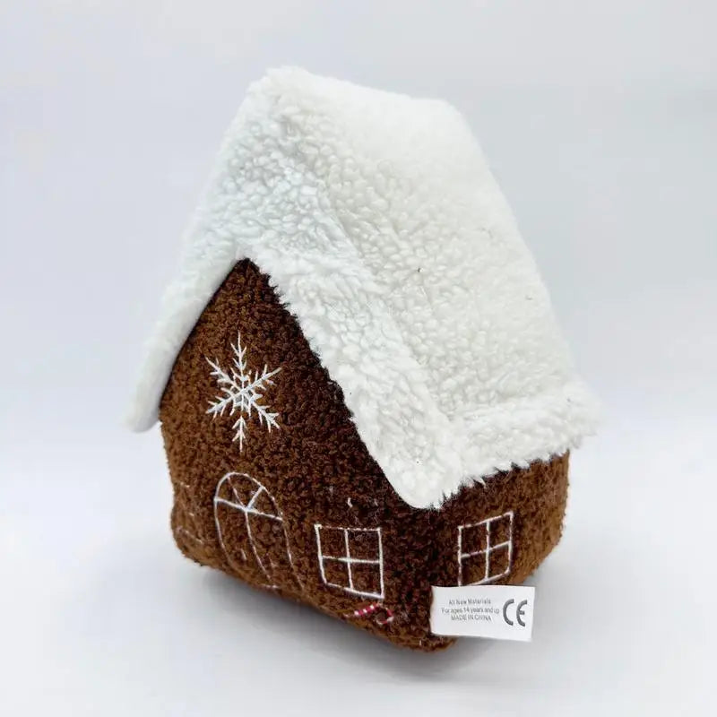 Christmas Gingerbread House Plush Toys Pillow Snow House Xmas Gingerbread House Cushion Christmas Tree Decor Doll Plushie