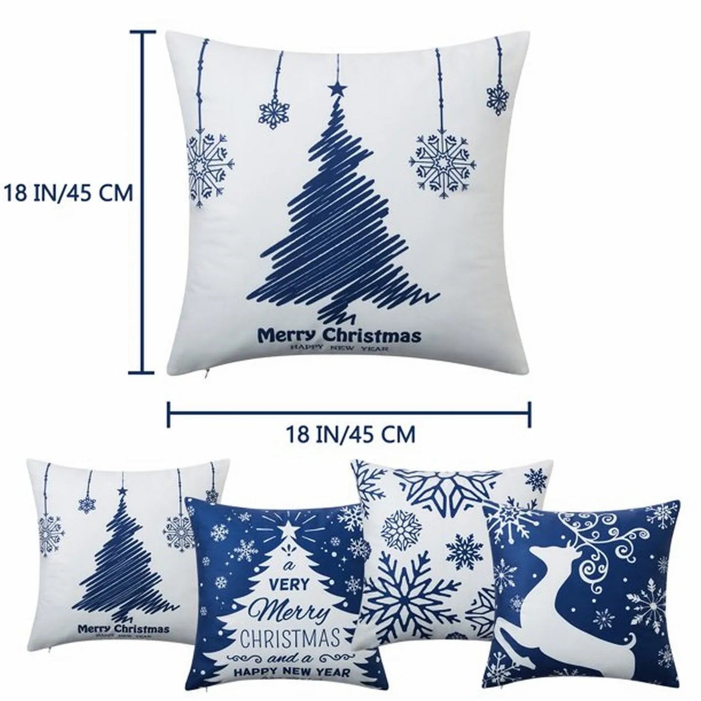 4pcs Christmas Cushion Cover Throw Pillowcase For Sofa Couch Pillow Case Christmas Decoration Xmas New Year Christmas Decor