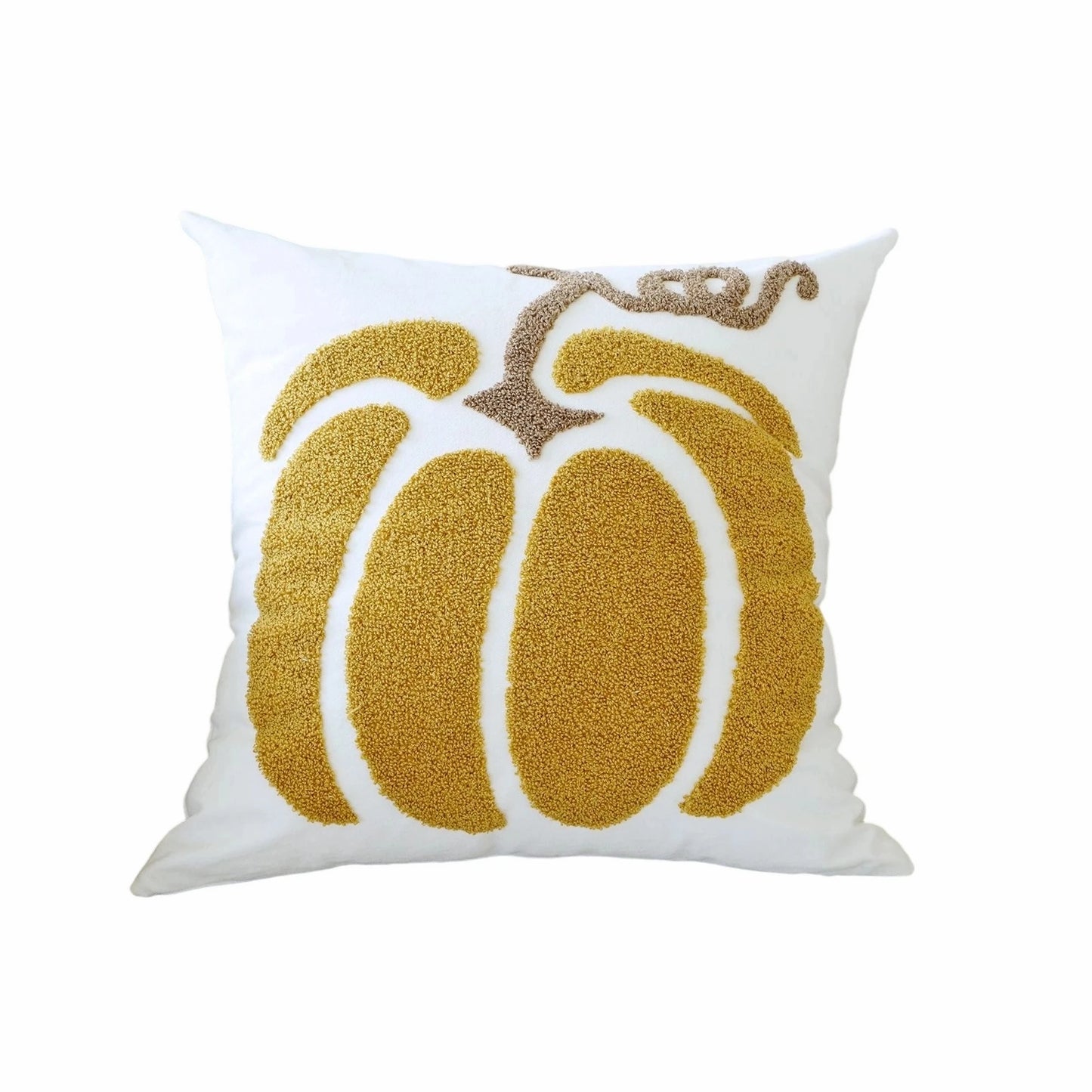 Autumn Harvest Throw Pillow Covers with Festive Pumpkin Embroidery - Decorative Cushion Cases for Home Sofa Couch Bed -