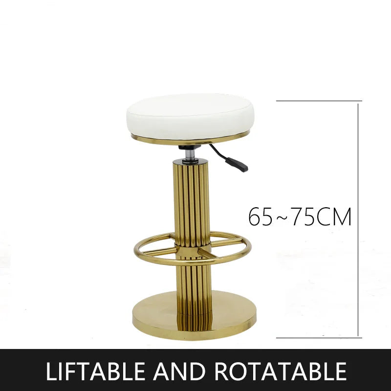 Bar Stools Height Adjustable Swivel Bar Chair Stainess Steel Kitchen Counter Golder Stools Dining Desk High Chairs