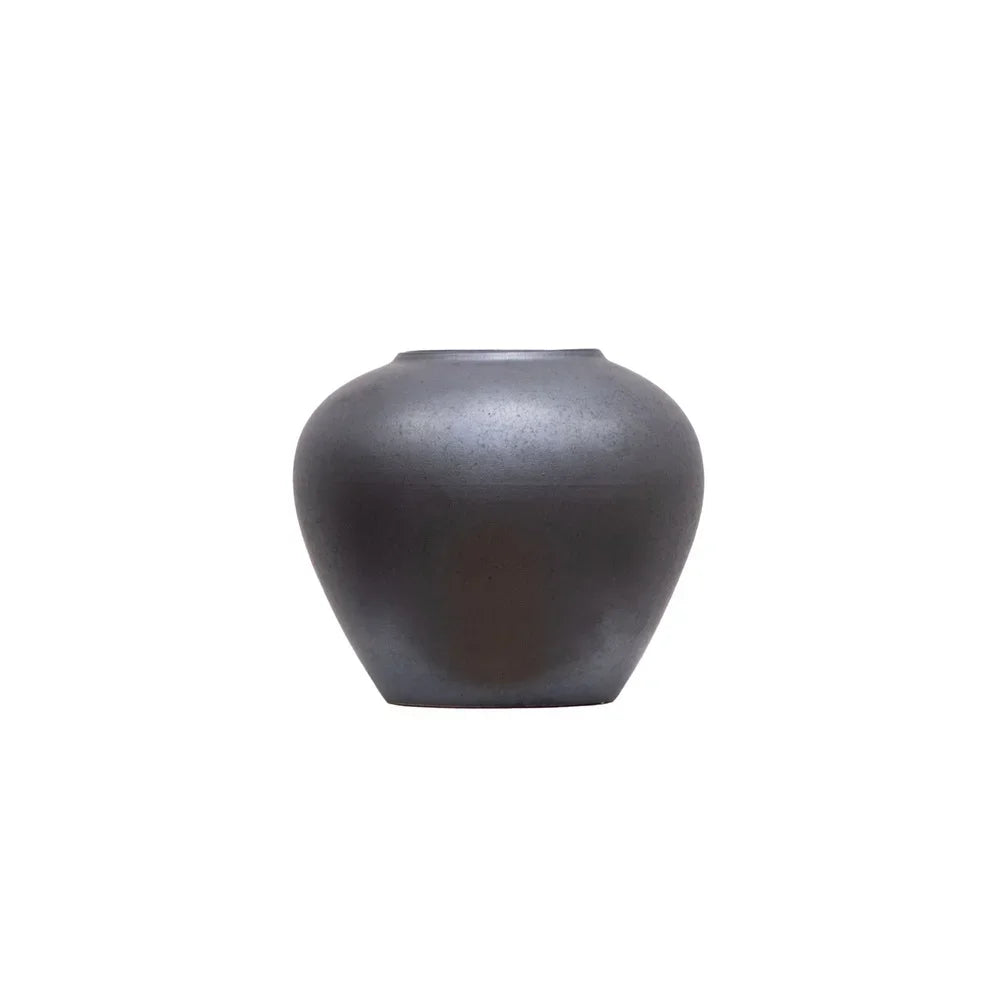 Ceramic Round Urn Vase Decorative Home Accent Ideal Fresh Flowers Dried Stems Indoor Use Graceful Curves Sophisticated Design