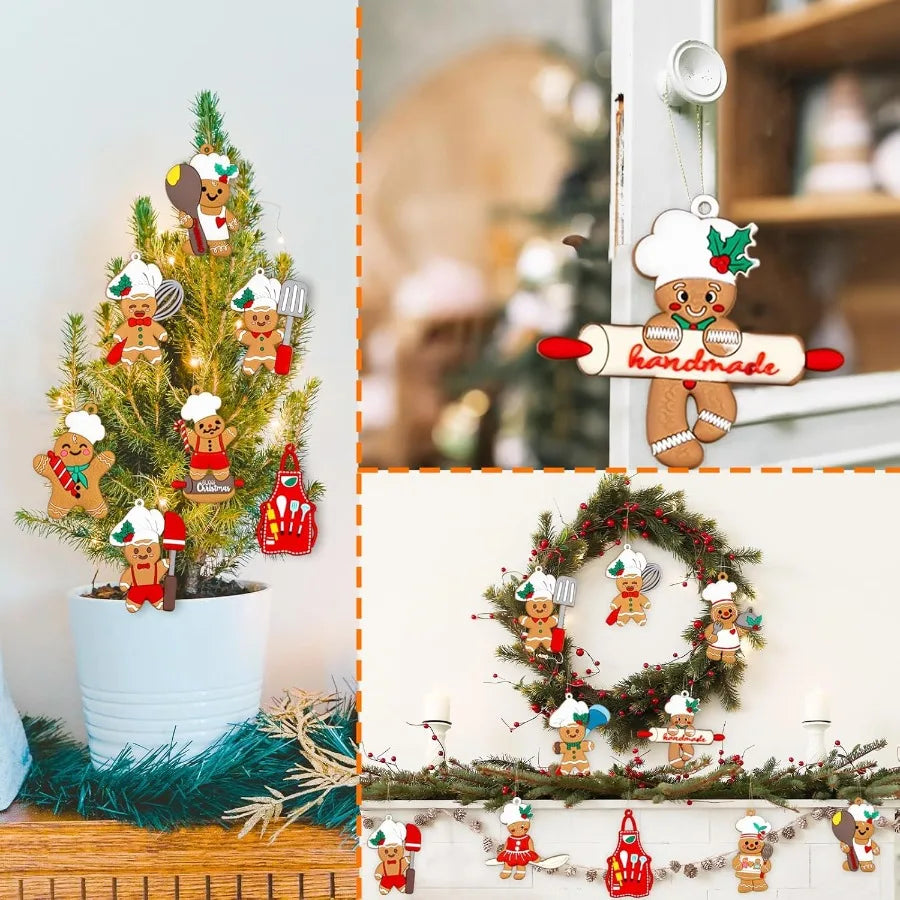 36pcs Gingerbread Christmas Decoration for Tree Homemade Gingerbread Man Ornaments Perfect for Holiday Tree Hanging Decor Ideal
