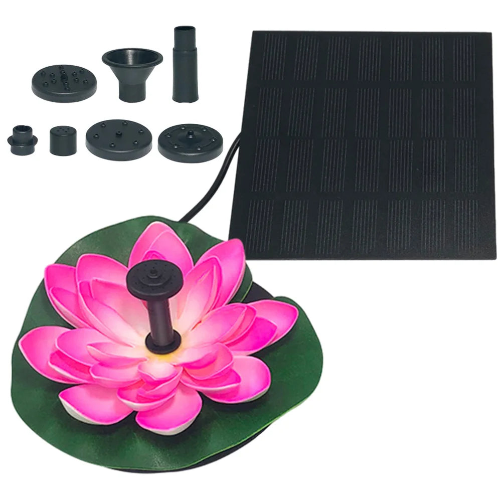 Lotus Shape Pond Decoration Life Up To 20000 Hours Solar Powered Floating Garden Fountain Bird Bath Fountains for Decore Garden