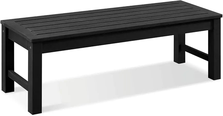 Psilvam Outdoor Bench, Two Person Poly Lumber Porch Bench, Weatherproof Garden Bench That Never Rot and Fade, All-Weather Patio
