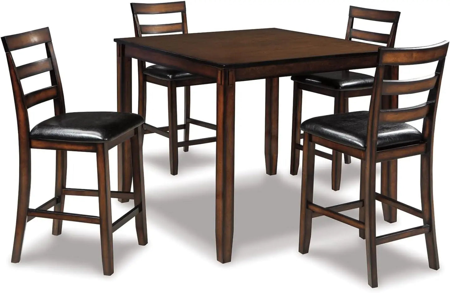 coviar 5 piece counter height dining set, includes table & 4 barstools, brown,Living Room Sets