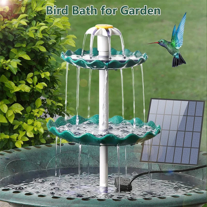 24pcs/box 3.5w Solar Fountain Pump with 3 Tiered Bird Bath DIY Solar Water Fountain for Bird Bath,Garden and Outdoor Bird Feeder