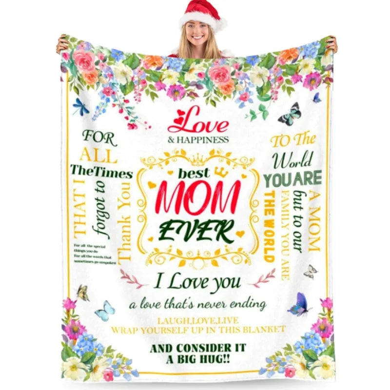 Mother's Day blanket for mom, sweet "I love you" blanket for mom, Christmas and Valentine's Day blanket