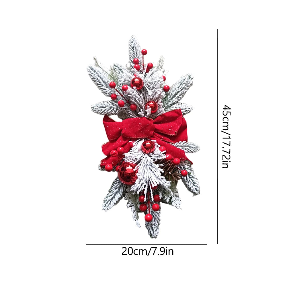 Christmas Wreath Hanging Garlands Without/With Atmosphere Lamp Pendants Wreath Home Door Window Decoration Christmas Supplies