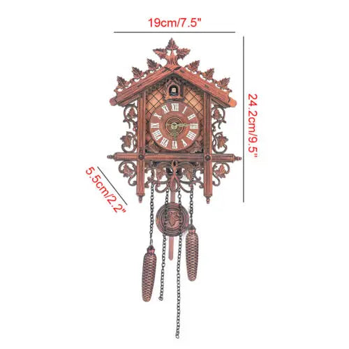 Vintage Wood Cuckoo Clock Birds Antique Clock Rare Black Forest Style