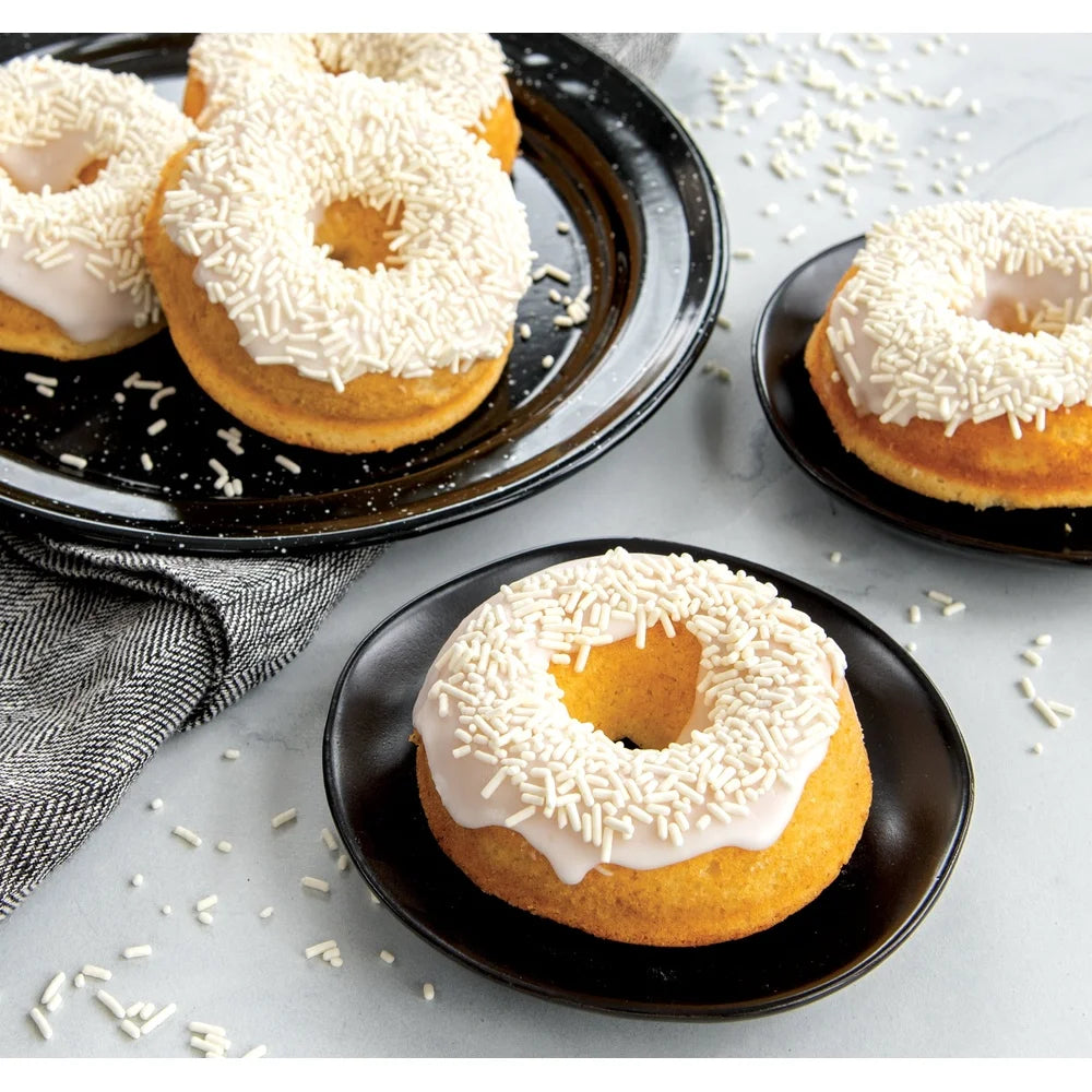 6 Cavity Nonstick Carbon Steel Donut Pan Baking Easy Release Handle Design Kitchen Bakeware Rose Gold Finish