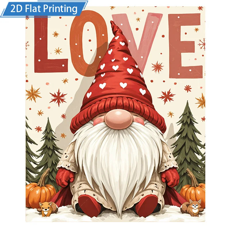1pc Flannel Blanket Christmas Gnome Love Print Blanket Cozy Holiday Decor for Home and Bedding