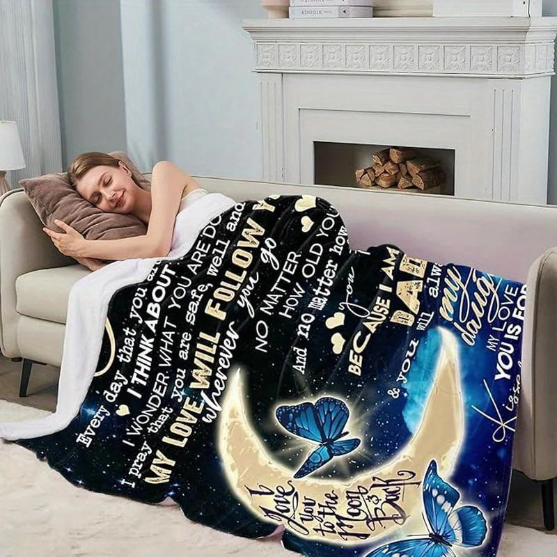 Daughter Gifts from Dad, Daughter Blanket from Dad, Birthday Gifts for Daughter from Dad, To My Daughter Throw Blanket