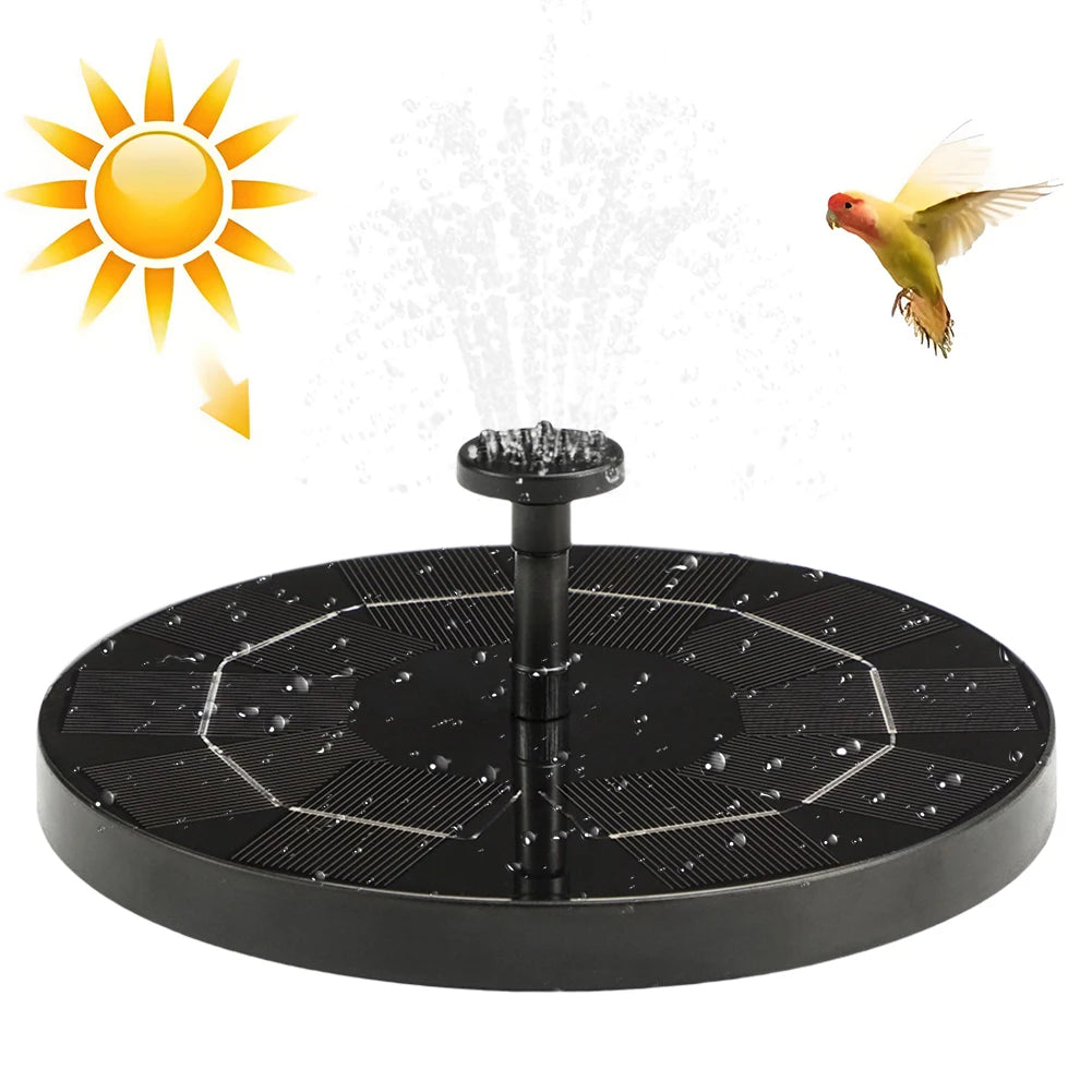 Solar Fountain with 8 Nozzles Floating Solar Fountain Flower Bird Bath Fountain for Outdoor Garden Pond Pool