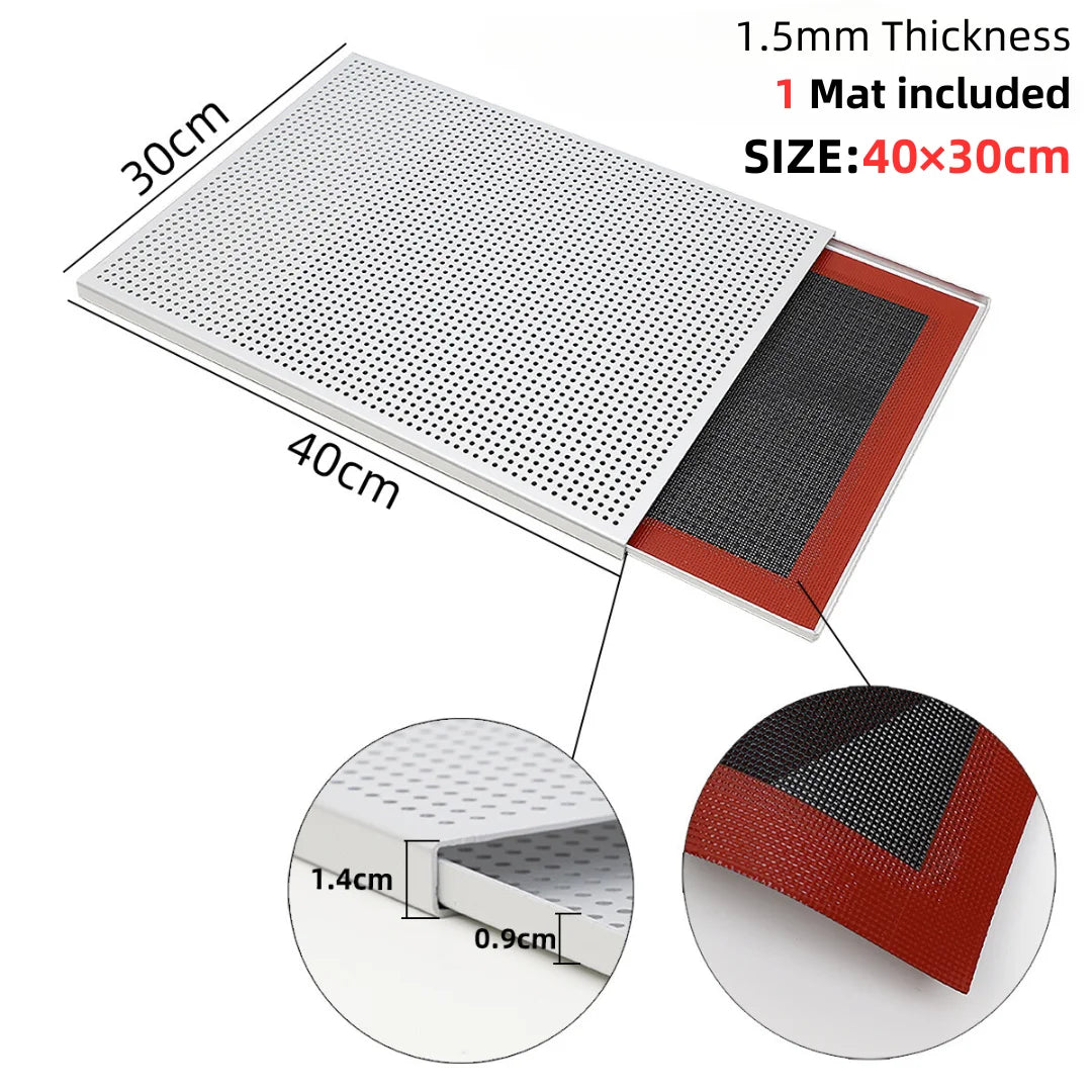 Puff Pastry Baking Tray Mille Feuille Rectangular Pastry molds Baking Pan Perforated Baking Pan Dish Oven Tray Bread With Hole