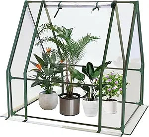 Walk-in Greenhouse, 12x7x7 FT Heavy Duty Tunnel Green House for Outdoors, Portable Green Houses for Outside, Winter Hot House wi