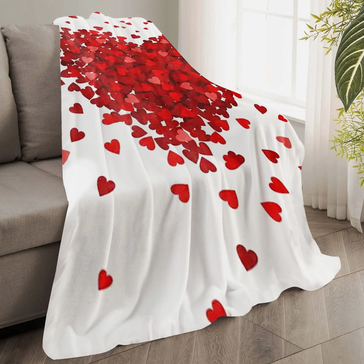 Cozy Love Flannel Throw Blanket - For Couples, Soft and Warm for All Seasons, Ideal for Valentine's Day or Birthday Gifts