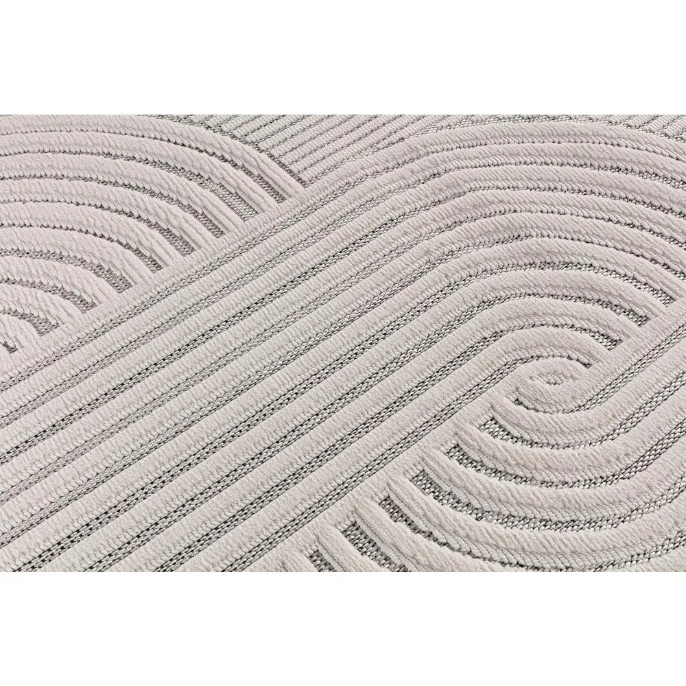 Modern Rug Luxury Swirl Curved Large Micro Loop Area Rugs Soft High-Low Pile Stain Resistant Easy to Clean Non-Shedding D
