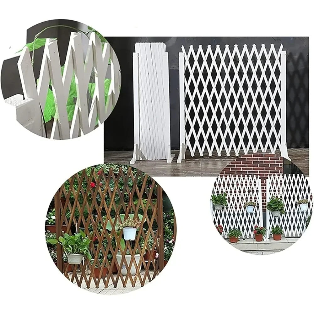 Expandable Mobile Barricade – Christmas Fencing Divider Gate, Wooden Decorative Screen Trellis Style for Living Room, Party Spa