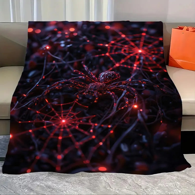 Flannel Blanket-Soft Lightweight All-season Halloween Pumpkin and Crow Cozy Baby Blanket Soft Plush Throw for Kids