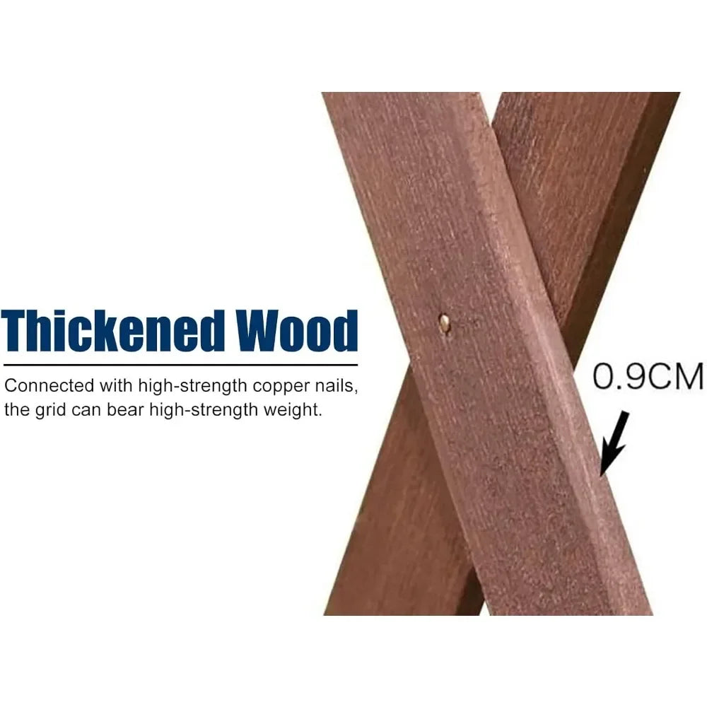 Expandable Mobile Barricade – Christmas Fencing Divider Gate, Wooden Decorative Screen Trellis Style for Living Room, Party Spa