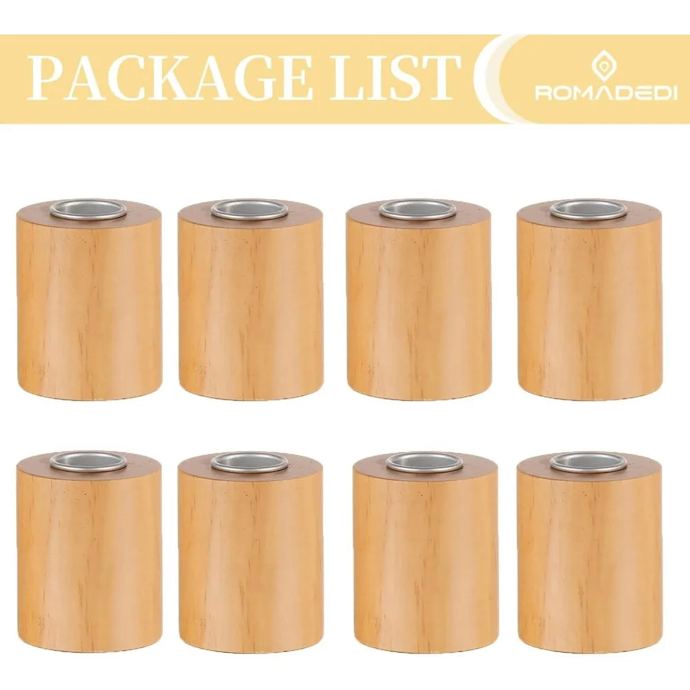wood candlesticks candle holders boho decor - 4pcs wooden taper candle stick candle holder for table centerpiece home decor adve