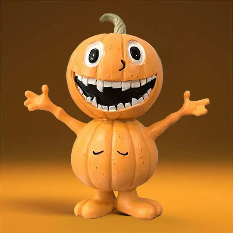 Pumpkin Statue Pumpkin Man Funny Figurines 16cm/6.3inch Resin Pumpkin Statue Halloween Table Centerpieces Happy Thanksgiving