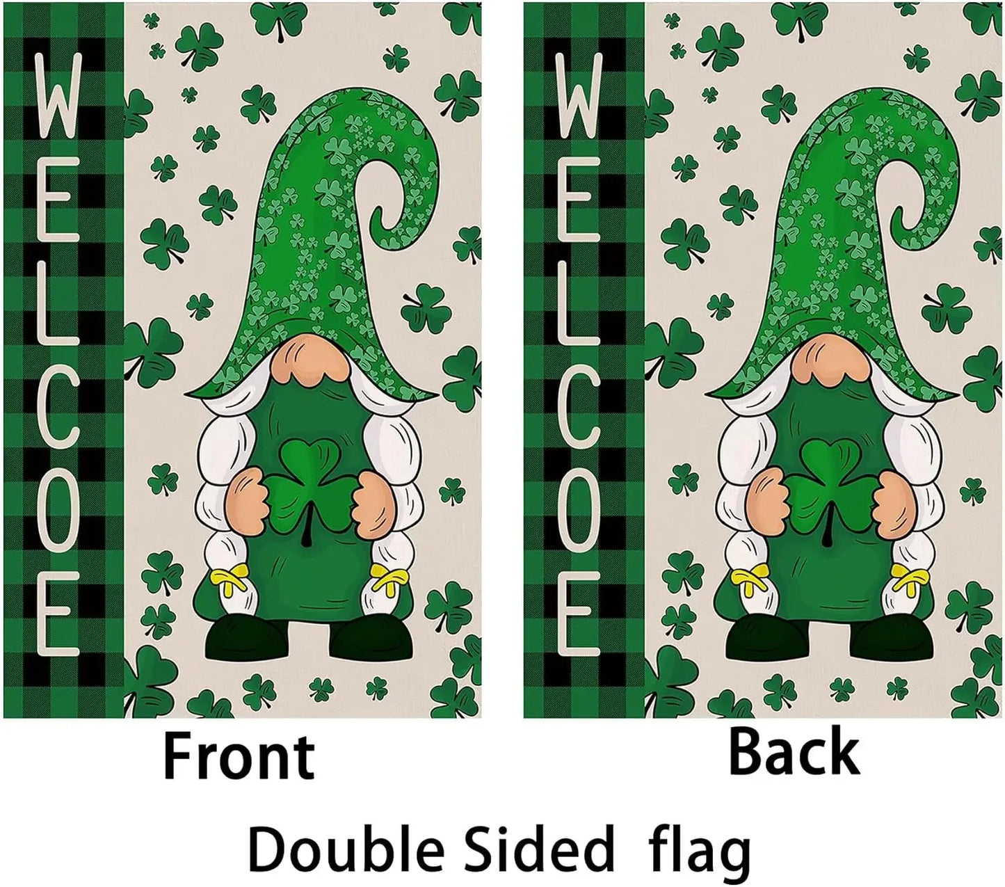 St Patrick's Day Flag,Shamrock Banner St Patricks Flag 28 x 40 Inch House Flag for Garden and Home Decorations