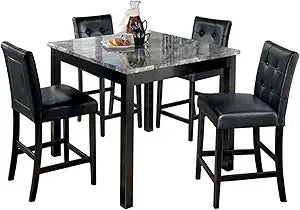coviar 5 piece counter height dining set, includes table & 4 barstools, brown,Living Room Sets