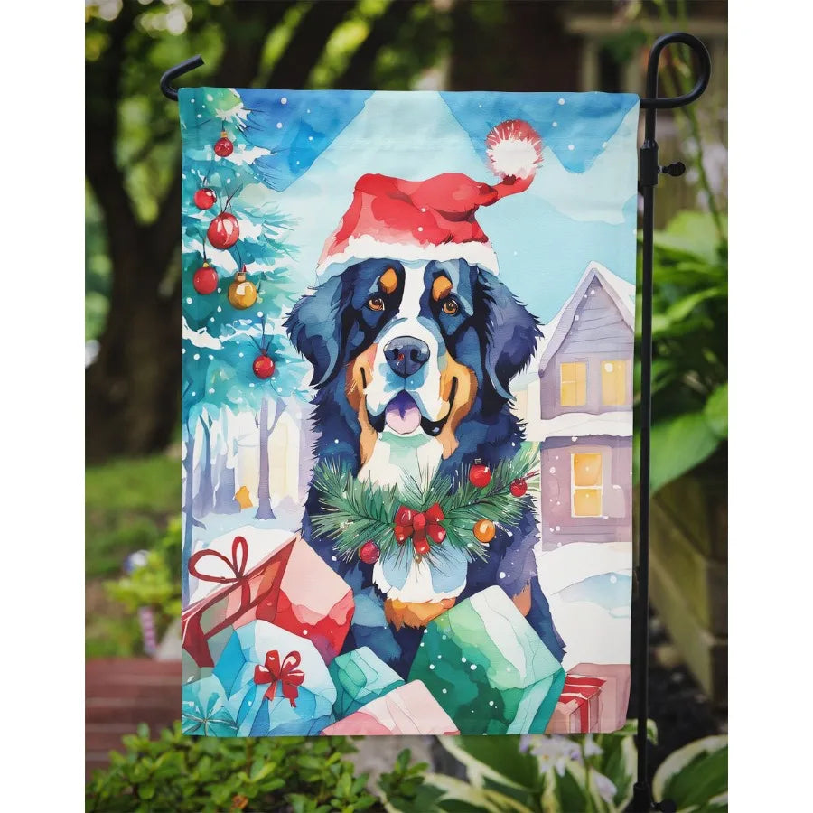 Bernese Mountain Dog Christmas Garden Flag Mailbox Flag Drative Yard Flag Banner Outside Patio Artwork Yard Flower Beds Garden