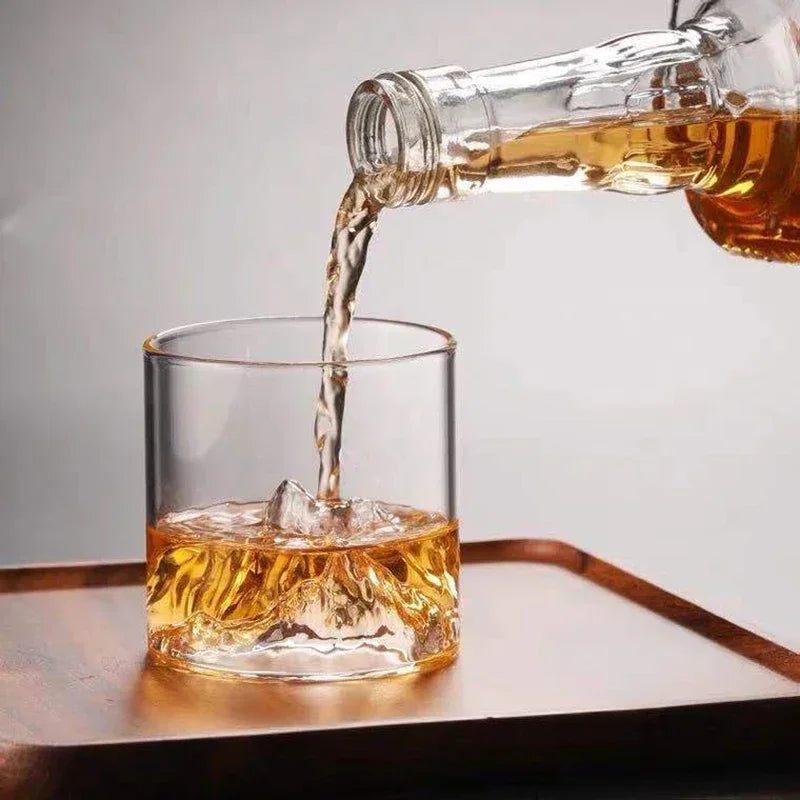 Glass Mountain Viewing Cup Japanese Mount Fuji Hidden Mountain Cup Japanese Whiskey Cup Home High Beauty Water Cup Creative