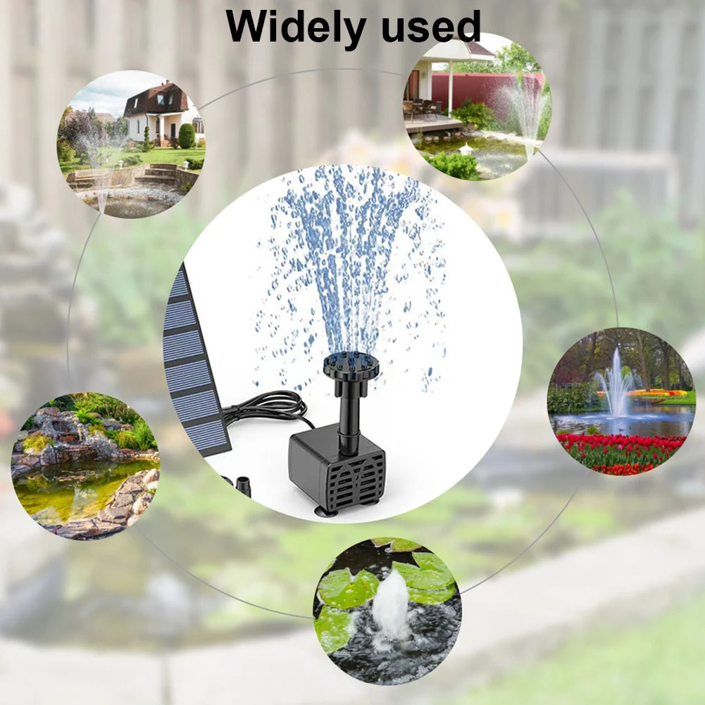 Solar Water Fountain Mini Solar-Powered Fountain Floating Pool Pump Fountain for Bird Bathtub/Water Circulation Oxygenation