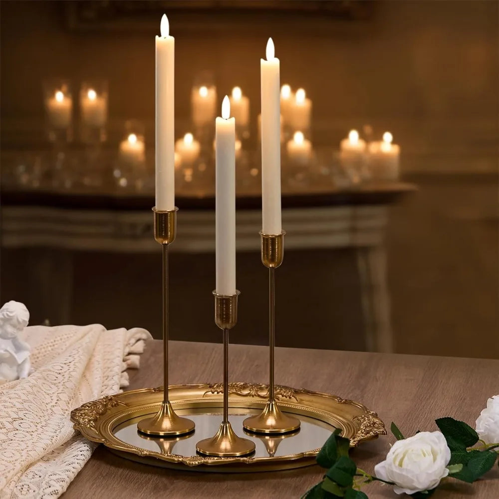 wood candlesticks candle holders boho decor - 4pcs wooden taper candle stick candle holder for table centerpiece home decor adve