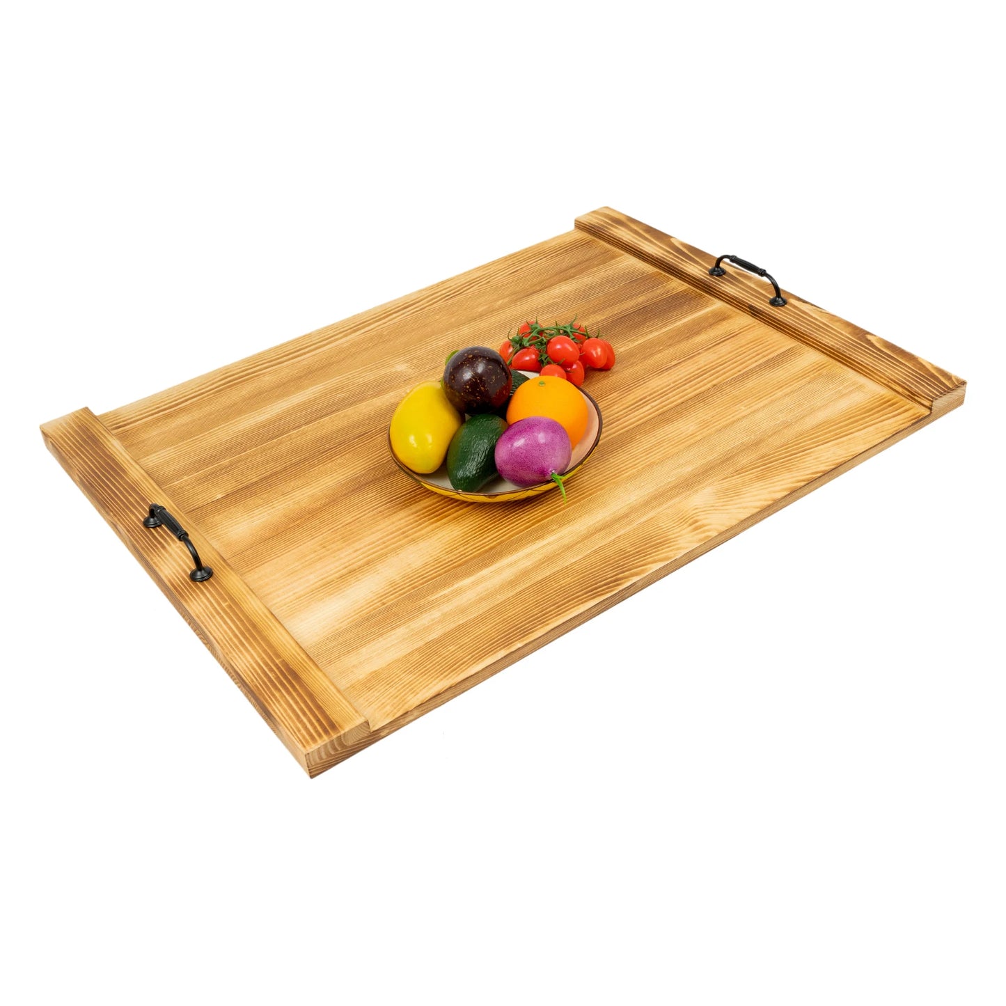 Kitchen Rectangular Panel Wooden Decorative Stove Top, Lightweight with Handle, Kitchen Serving Tray, Wood Color