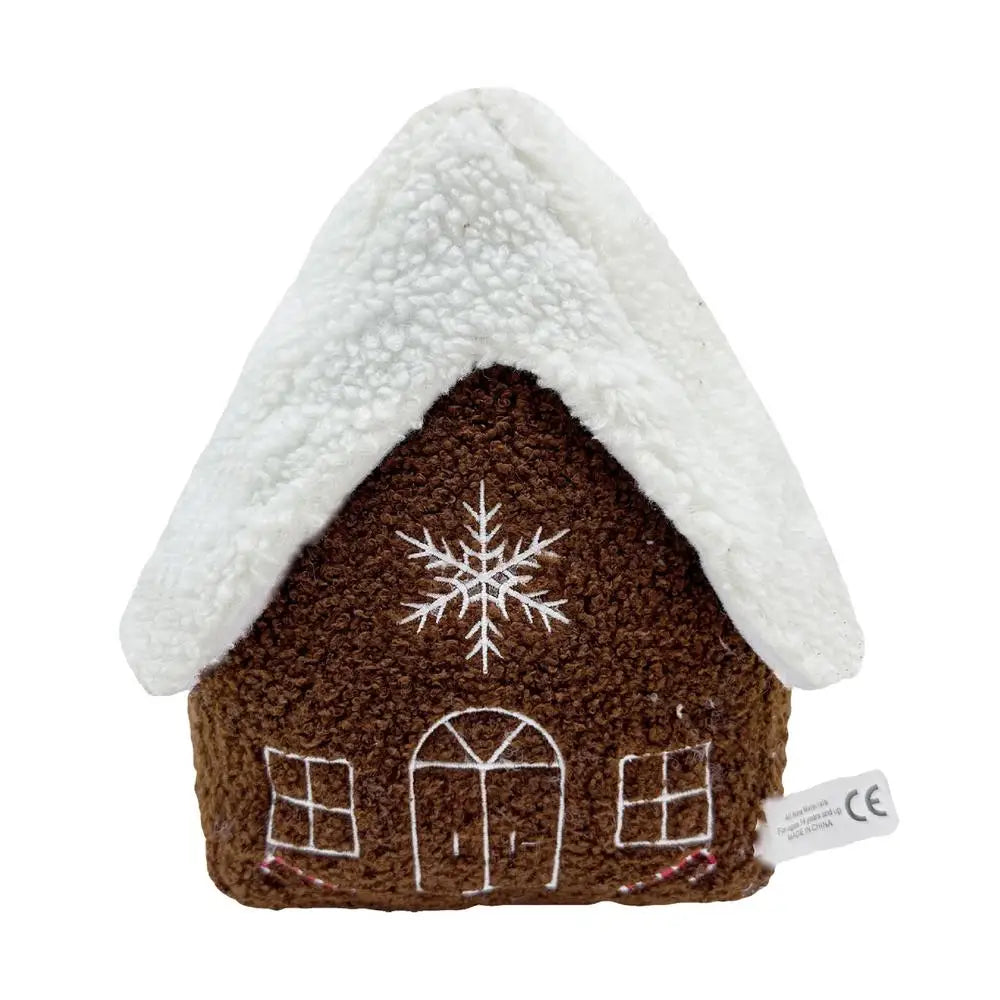 Christmas Gingerbread House Plush Toys Pillow Snow House Xmas Gingerbread House Cushion Christmas Tree Decor Doll Plushie