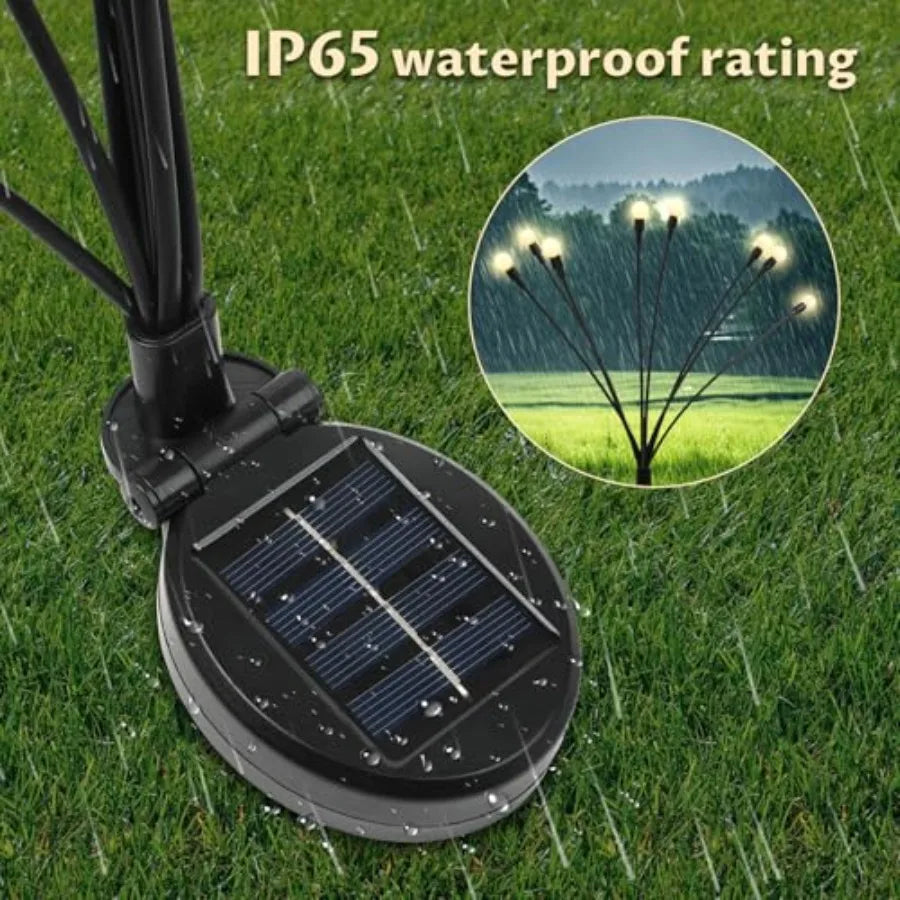 2pack Firefly Solar Garden Lights with 16 LED Sensor Light Waterproof Design for Outdoor Garden Decoration Yard Pathway Lightin