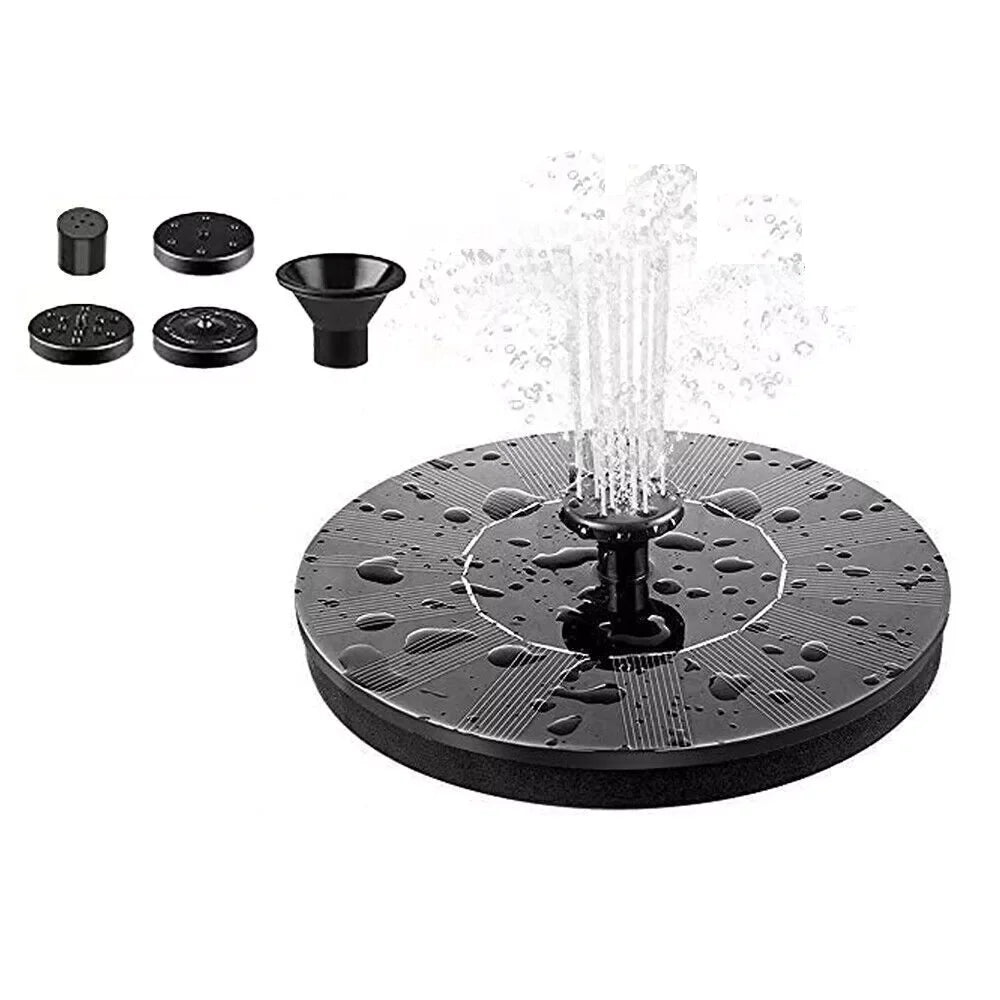 1W Solar Fountain Bird Bath Pond Patio Powered Fountain Pump with 6 nozzle Solar Bird Bath Fountain for Outdoor Bird Bath Garden