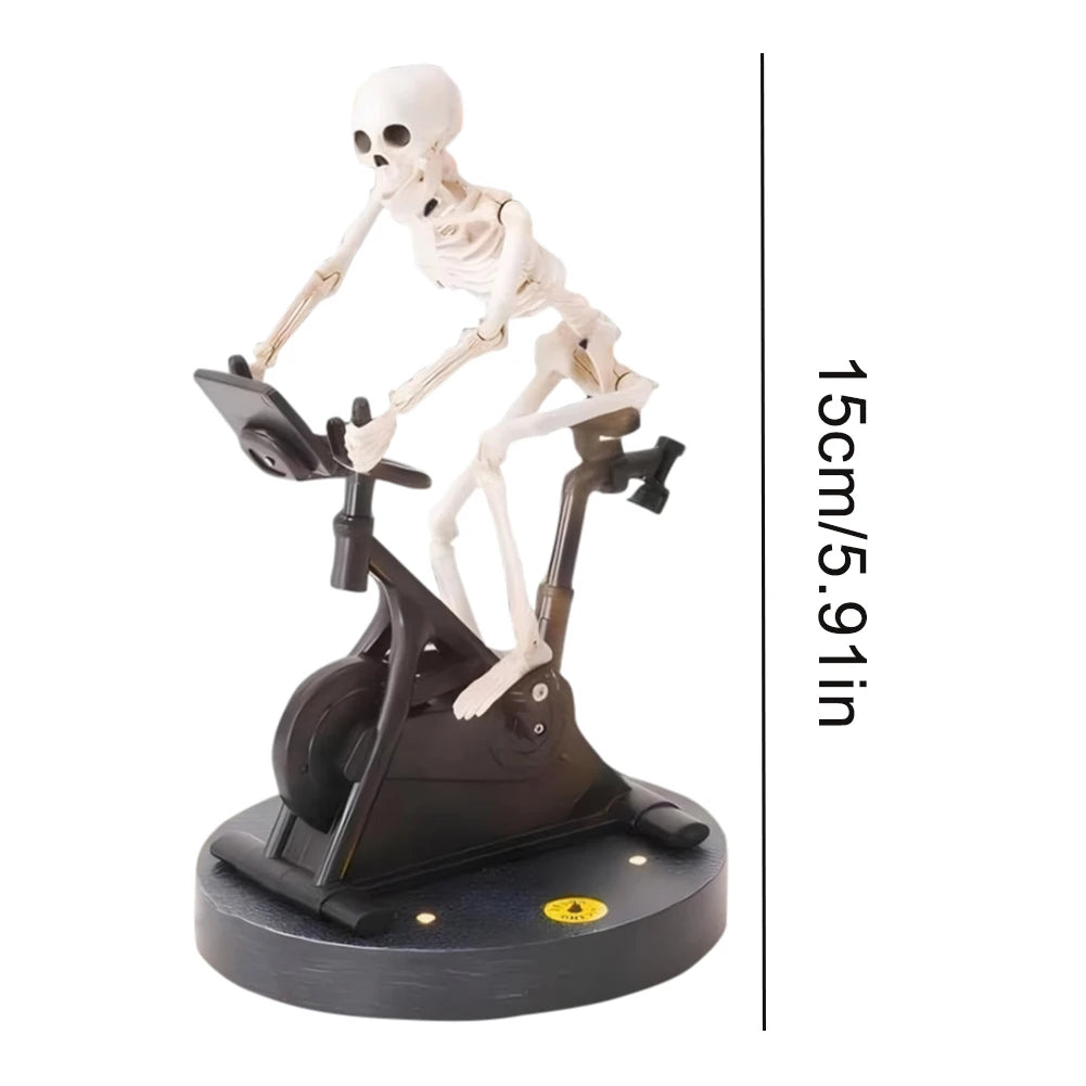 Resin Skeleton Riding Bike Halloween Skeleton Decor Skeleton Riding An Exercise Bike Halloween Decorations