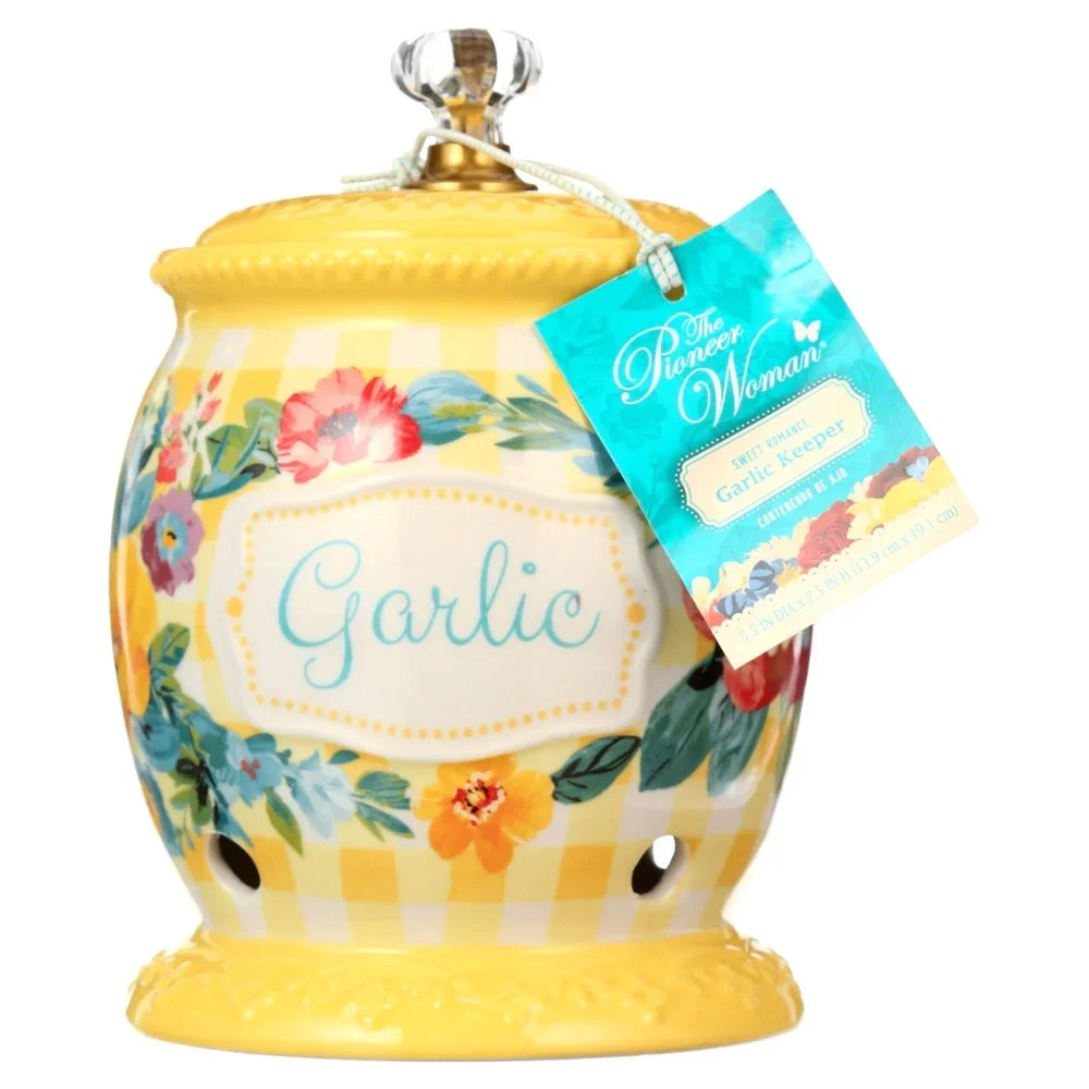 Ceramic Garlic Keeper with Lid Kitchen Storage Freshness Tool Garlic Bulb Container Airflow Design Handmade Utensil Cooking