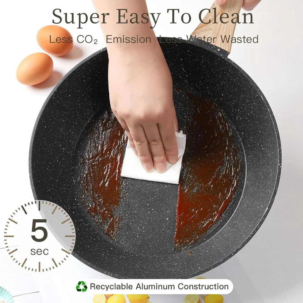 16PCS Pots and Pans Set Non Stick Cookware Set Nonstick with Cooking Set