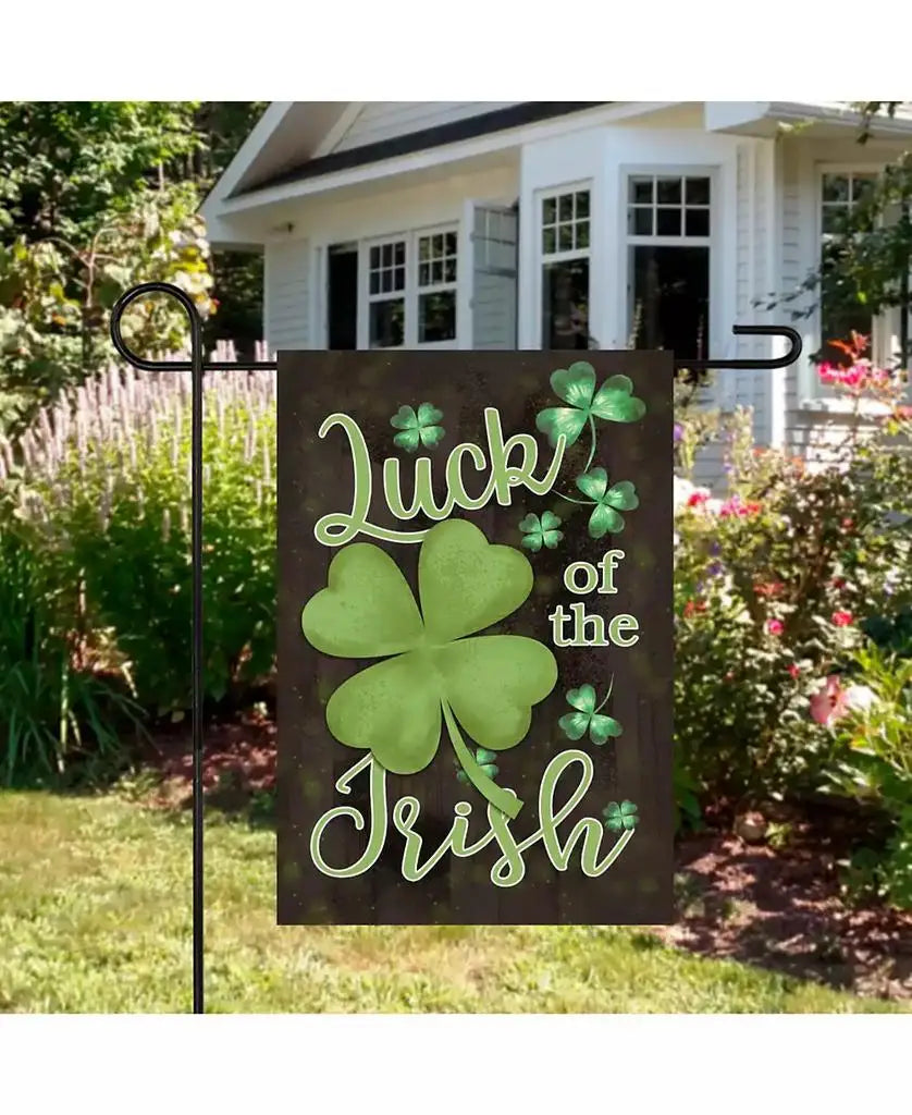 Northlight | Luck of the Irish Shamrock Outdoor Garden Flag 12.5" x 18" (Poles Not Included)